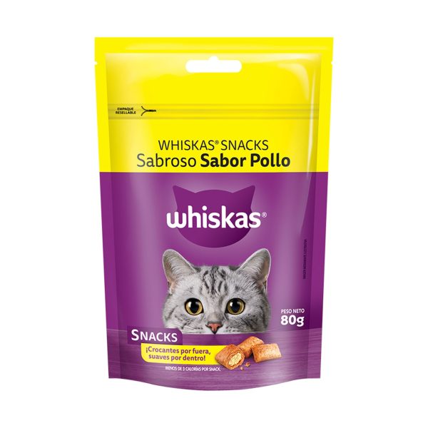 WHISKAS SNACK POLLO 6 X 80 GRS