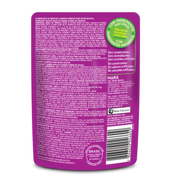 WHISKAS POUCH CARNE 12 X 85 GRS